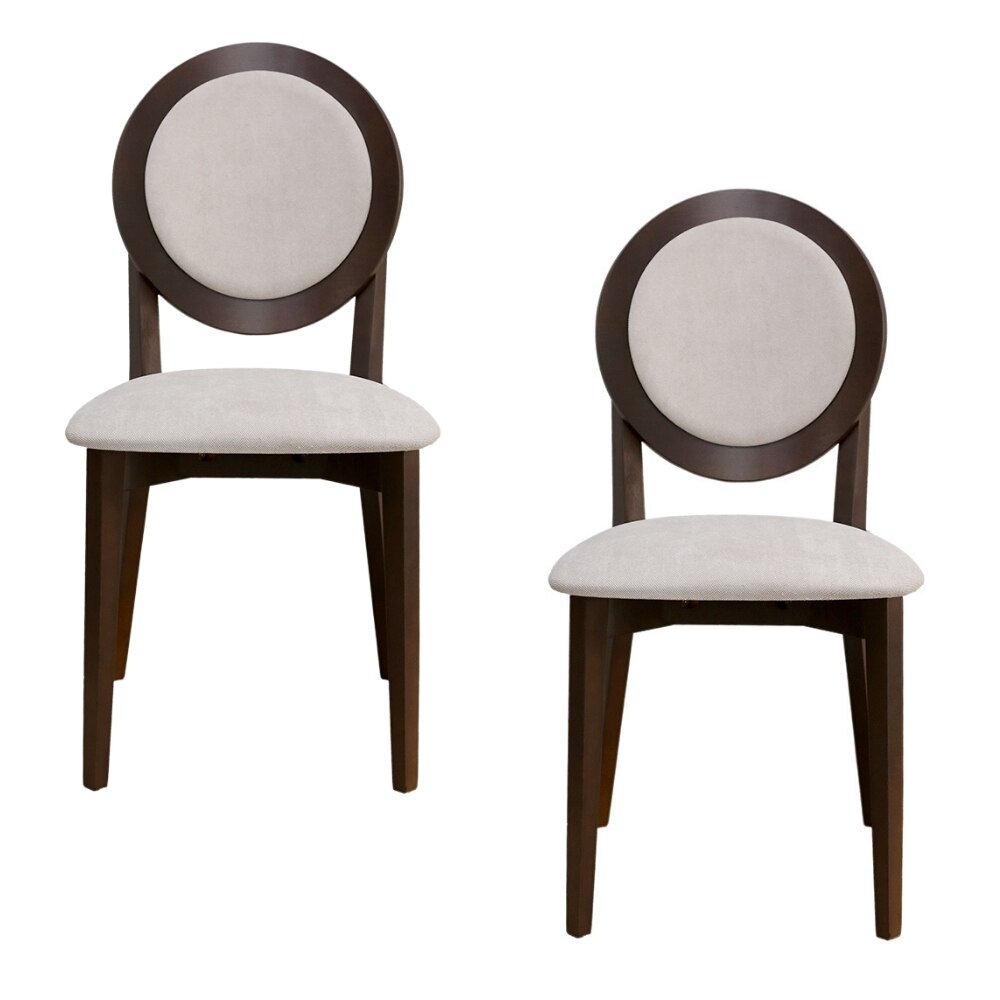 Set 2 scaune dining din lemn de fag Moderna Cosmo M, cadru nuc, textil Solo 22