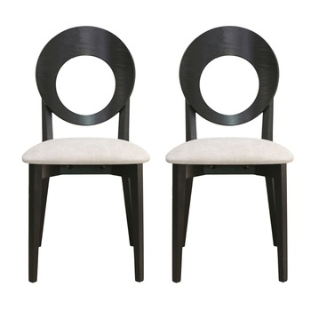 Set 2 scaune dining din lemn de fag Moderna Cosmo, wenge, textil Solo 22