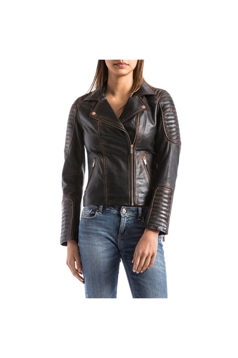 Jacheta biker dama BLUE WELLFORD VOLGA, Piele, Maro, Maro