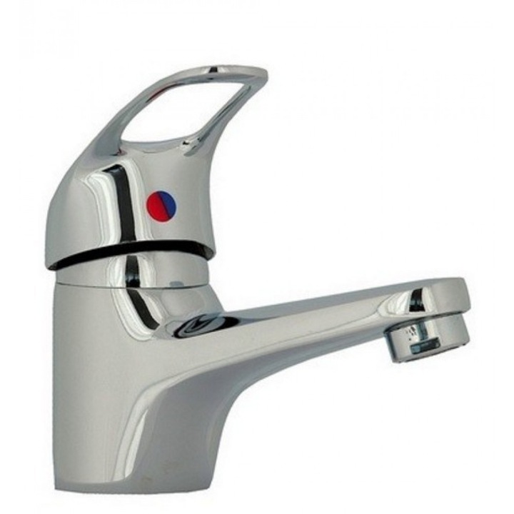 Baterie pentru Lavoar HANBA SN-0004, Monocomanda, Cartus Ceramic 40 mm, Finisaj Cromat, Presiune apa 0.1-0.5 Mpa, Argintiu