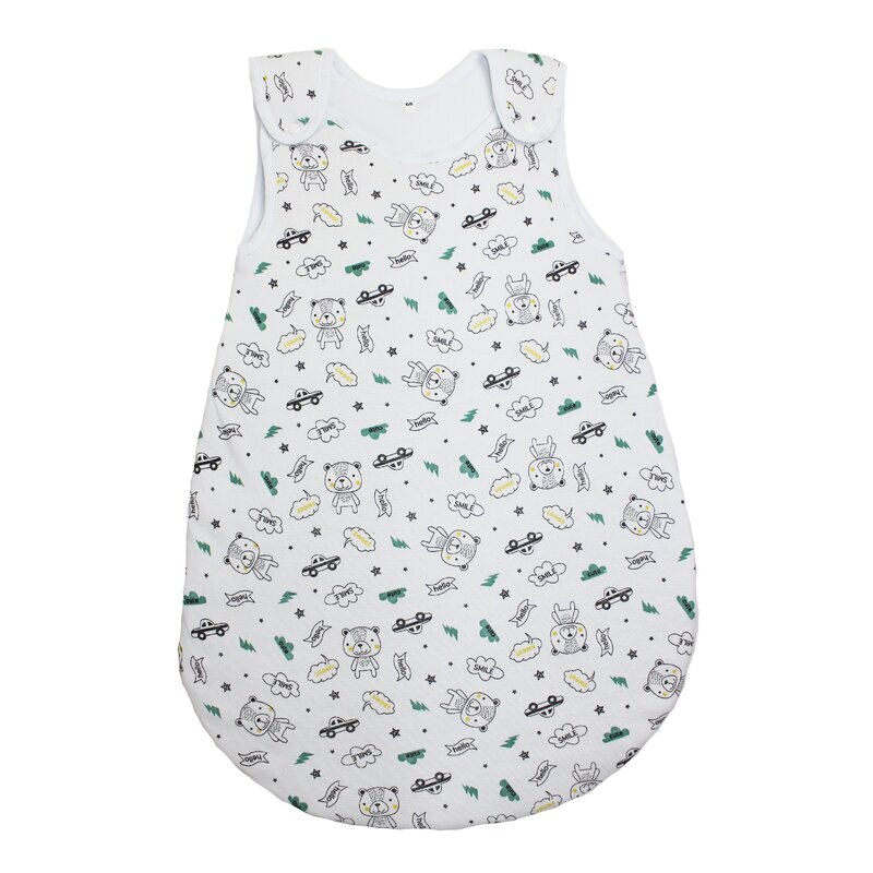 Sac de dormit, vara, Hello bear, alb 52 - 68 cm