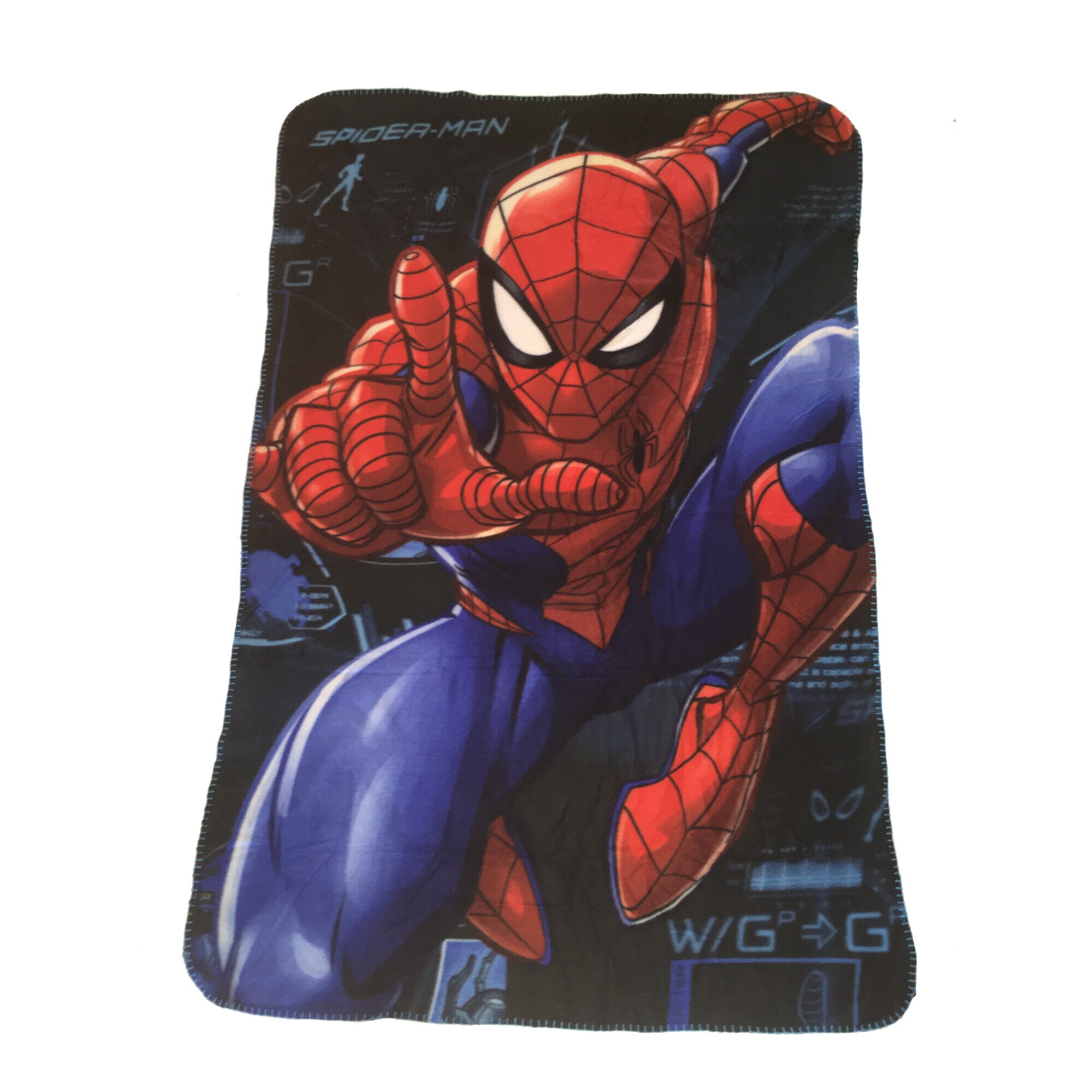Cuvertura pentru copii Spider-Man, 100x150 cm, Poliester, Negru/Albastru/Rosu