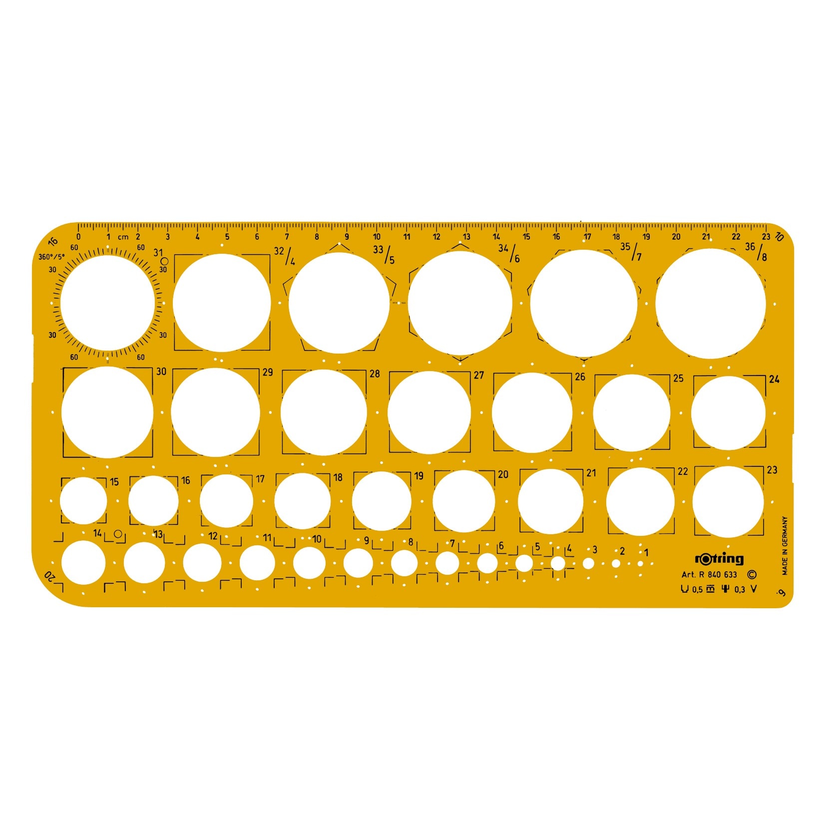 Sablon Rotring cercuri 1-36 S0221691