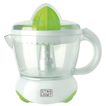 Storcator de citrice Star-Light CJT-40W, 40 W, 0.7 l, 1 Viteza, Doua conuri, Alb/Verde