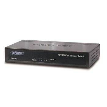 Switch Planet 5-Port 10/100Mbps Fast Ethernet Switch, Metal Switch Planet 5-Port 10/100Mbps Fast Ethernet Switch, Metal