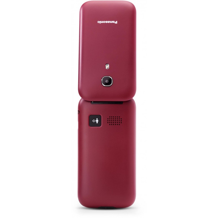 Мобилен телефон, Panasonic KX-TU400EXR, една SIM карта, 1 GB RAM, червен, идеален за възрастни хора