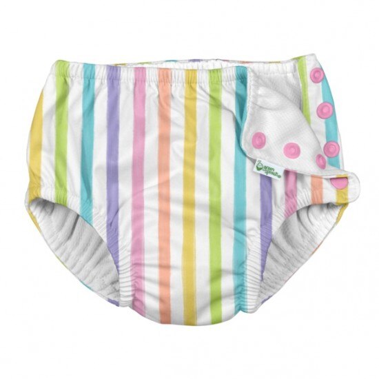 Slip copii Rainbow Stripe SPF 50+ refolosibil, cu capse
