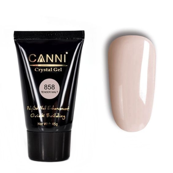 Polygel pentru constructie unghii Canni 858, 45 g, Tender Malt