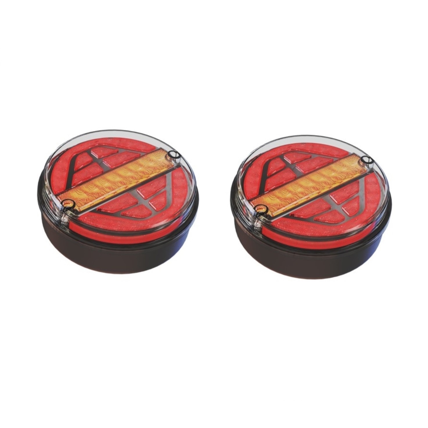 Set 2 Lampi Auto LED Spate, Stanga Si Dreapta, Cu Semnalizare Dinamica, Universale, Rotunde, 3 Functii, Remorca, Camion, E-Mark, 12-24V