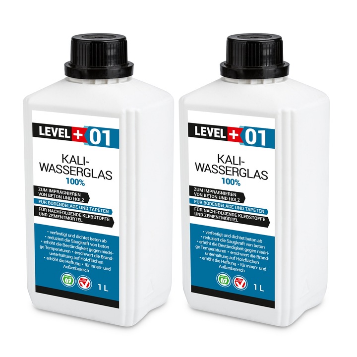 Set 2 bidoane adeziv Level Plus, Kali, RM01, Amorsare/Impermeabilizare, 2L