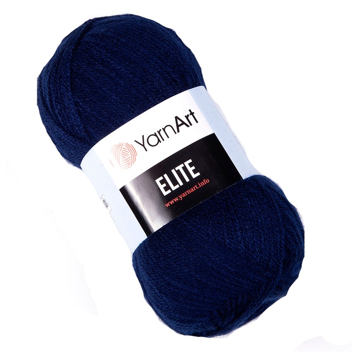 Fir Textil Yarn Art Elite 227 pentru crosetat si tricotat, acril, bleumarin, 300 m