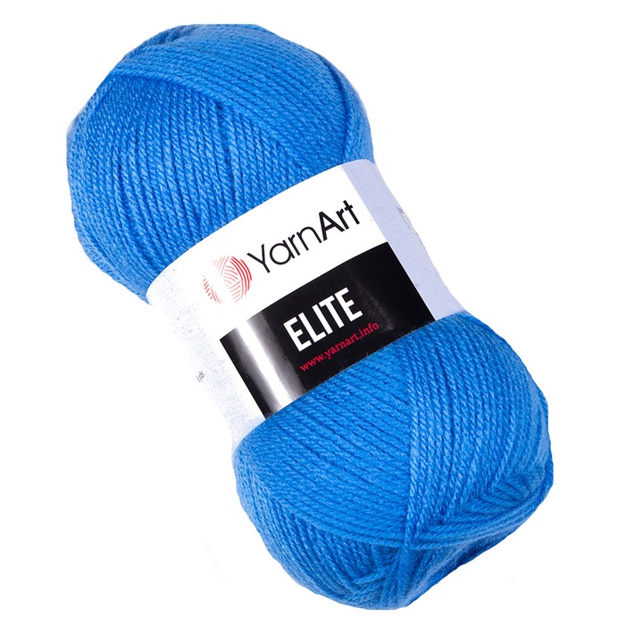 Fir Textil Yarn Art Elite 224 pentru crosetat si tricotat, acril, albastru, 300 m