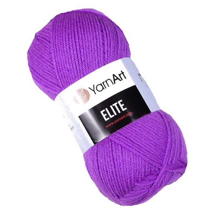Fir Textil Yarn Art Elite 75 pentru crosetat si tricotat, acril, mov, 300 m