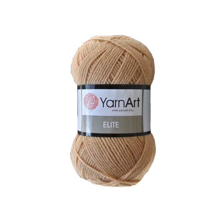 Yarn Art Elite 805 textil fonal, horgoláshoz és kötéshez, akril, 300 m, bézs