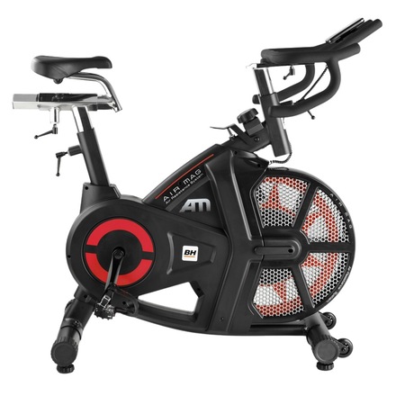 bicicleta CYCLING BH fitness AIR MAG, Sistem inertie volanta 20 Kg, Greutate utilizator 150 Kg, Sa reglabila, Taste rapide, Suport bidon de apa, Roti transport pret ieftin
