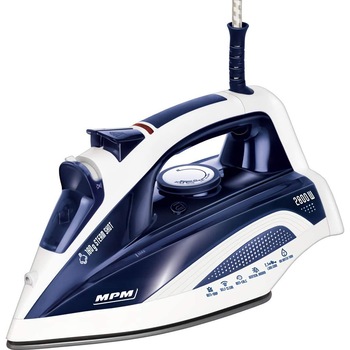 Fier de calcat cu aburi MPM MZE-21/N, 2800 W, talpa ceramica, 180 g/min, sistem ANTI-DRIP, autocuratare, sistem anticalcar, 400 ml, albastru/alb Fier de calcat cu aburi MPM MZE-21/N, 2800 W, talpa ceramica, 180 g/min, sistem ANTI-DRIP, autocuratare, sistem anticalcar, 400 ml, albastru/alb
