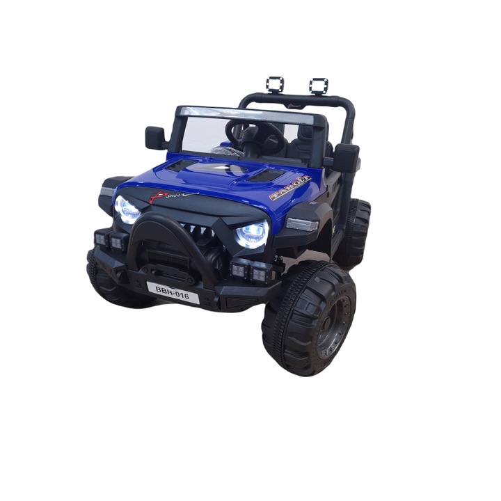 Masina de teren tip Police cu telecomanda, BBH-016, 12V, 2 motoare, albastru