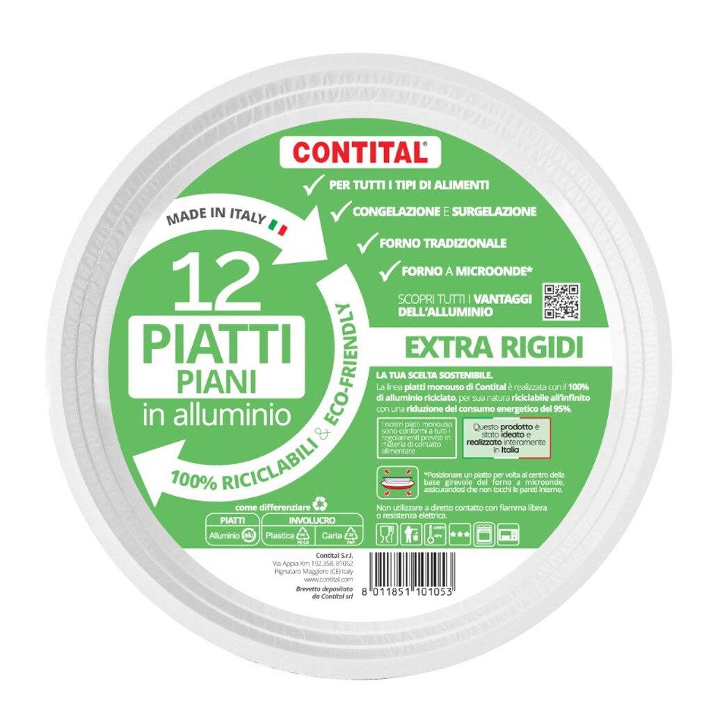 Set 12 farfurii plate aluminiu lacuit, Ø21cm, Eco Friendly