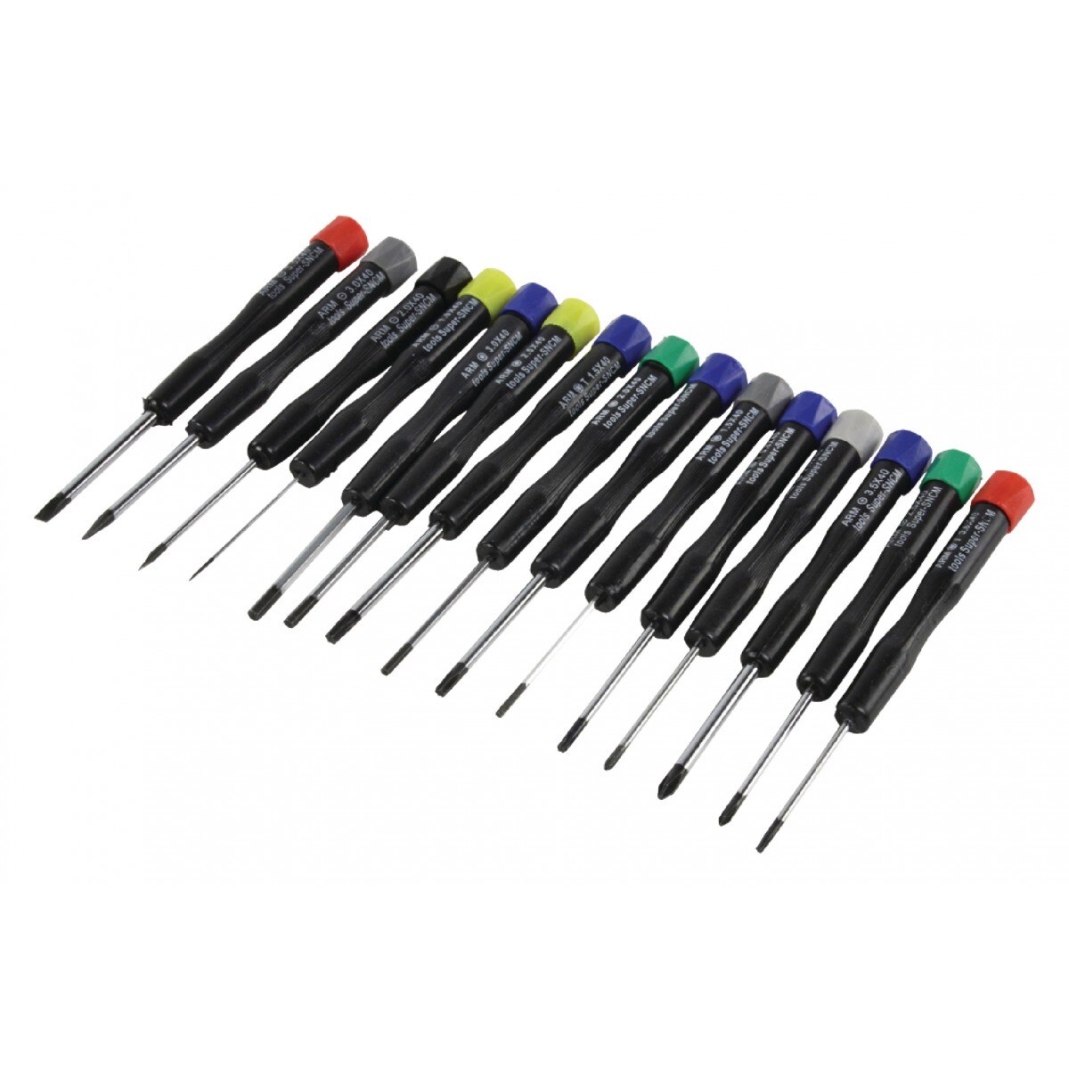Set 12 surubelnite de precizie, cu capete torx/drept/stea, material otel, Barste