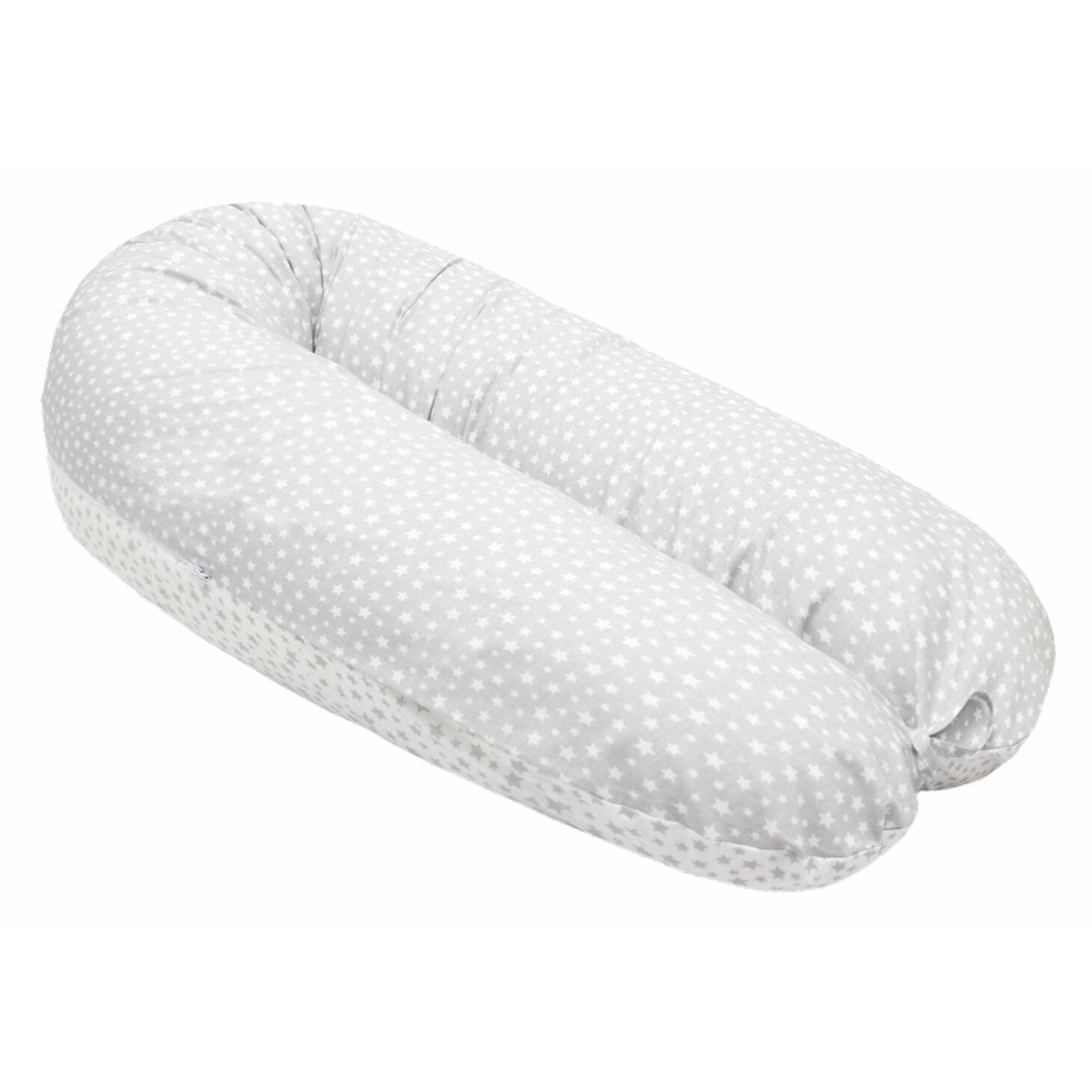 Perna Scamp 3 in 1 pentru gravide, alaptat, bebelusi, 150 cm, Grey White Little Big Stars