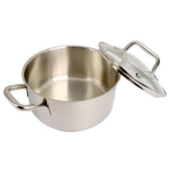 Cratita inox 18/10 cu capac si inductie TVS, 2.6 L, 20 cm Cratita inox 18/10 cu capac si inductie TVS, 2.6 L, 20 cm