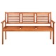 Banca gradina 3 locuri vidaXL, cu perna, 150 cm, lemn masiv eucalipt, 17.51 kg 3060996