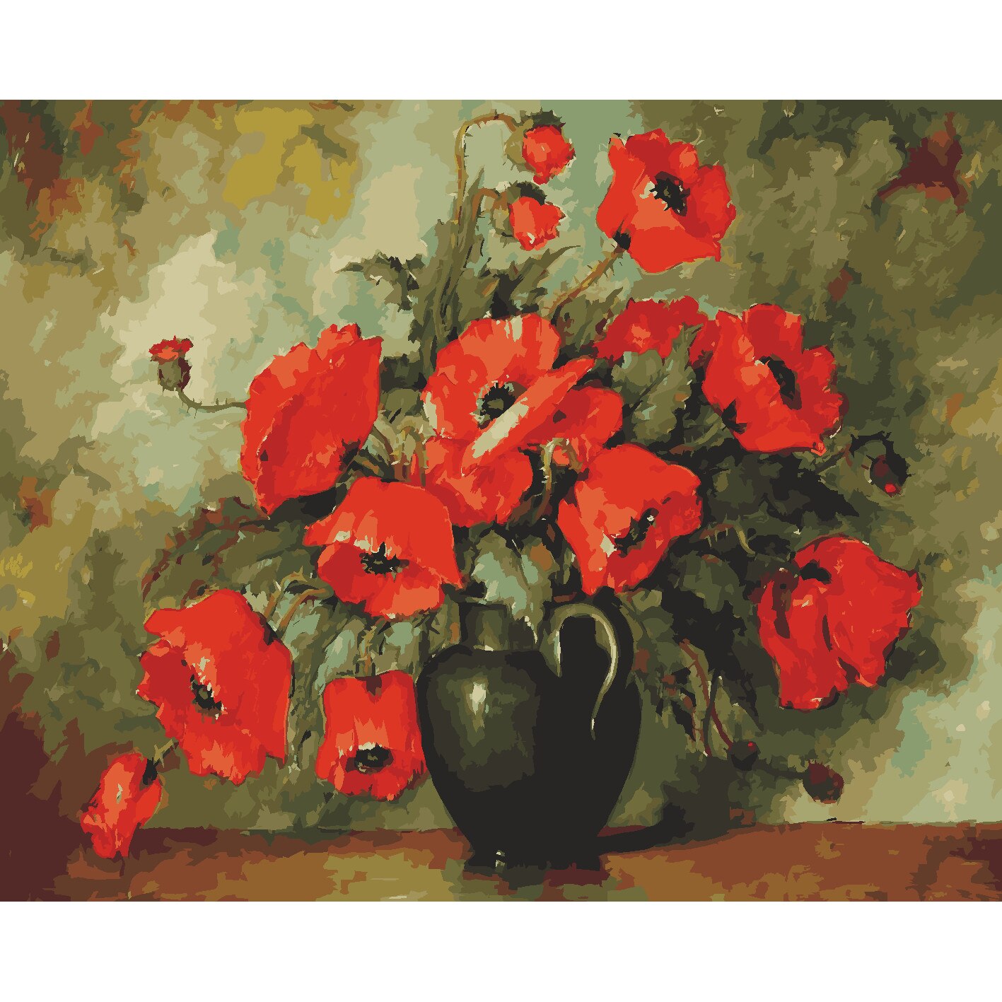 Set pictura pe numere flori ppn32, 40x50cm, panza fara rama