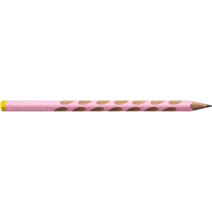 Creion grafit pentru stangaci, STABILO, Easy HB, Roz pastel