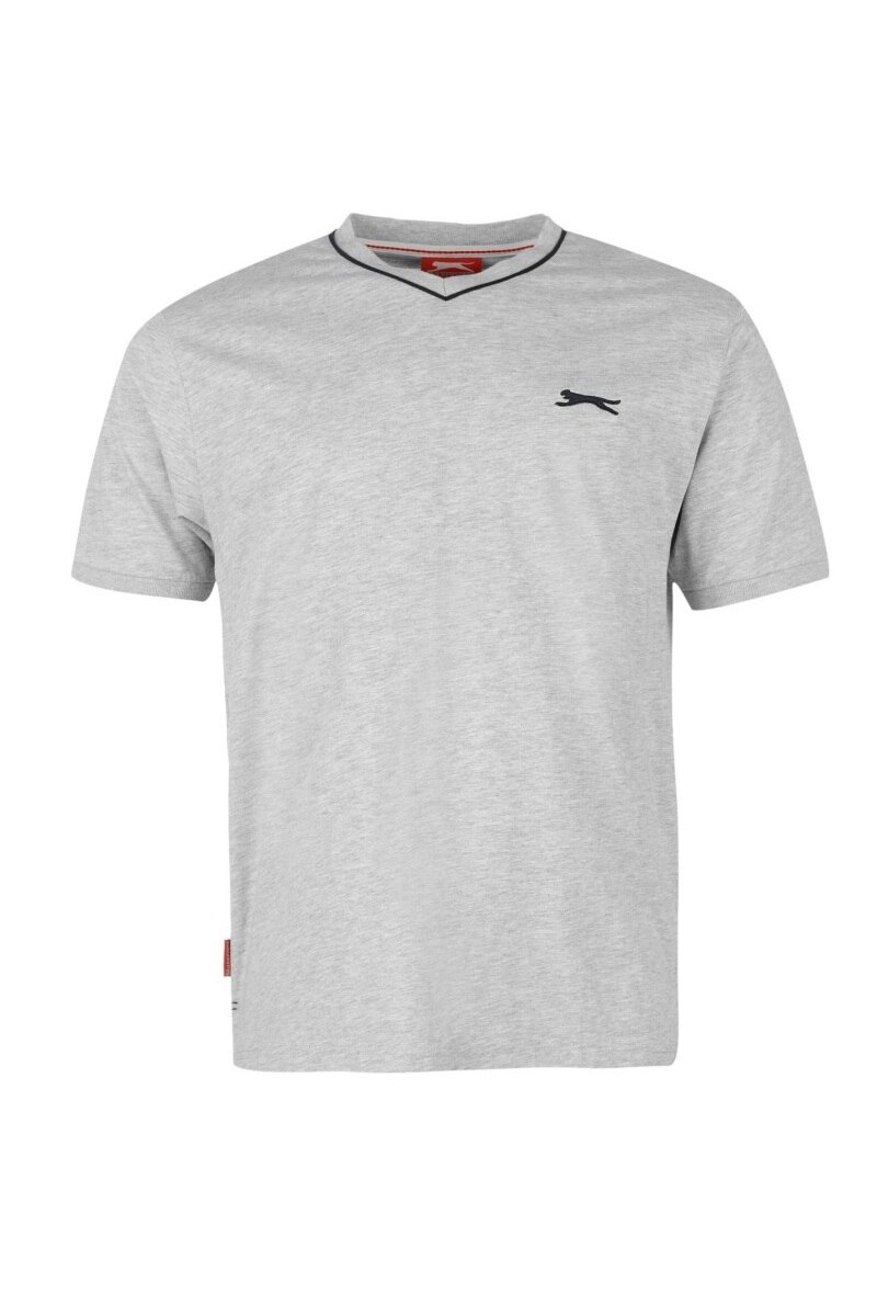 Slazenger, Tricou V Neck, Bumbac, XL, Gri deschis