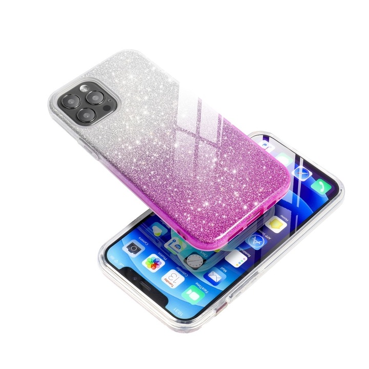 Forcell Shining Telefontok iPhone 13 Pro Clear/Pink