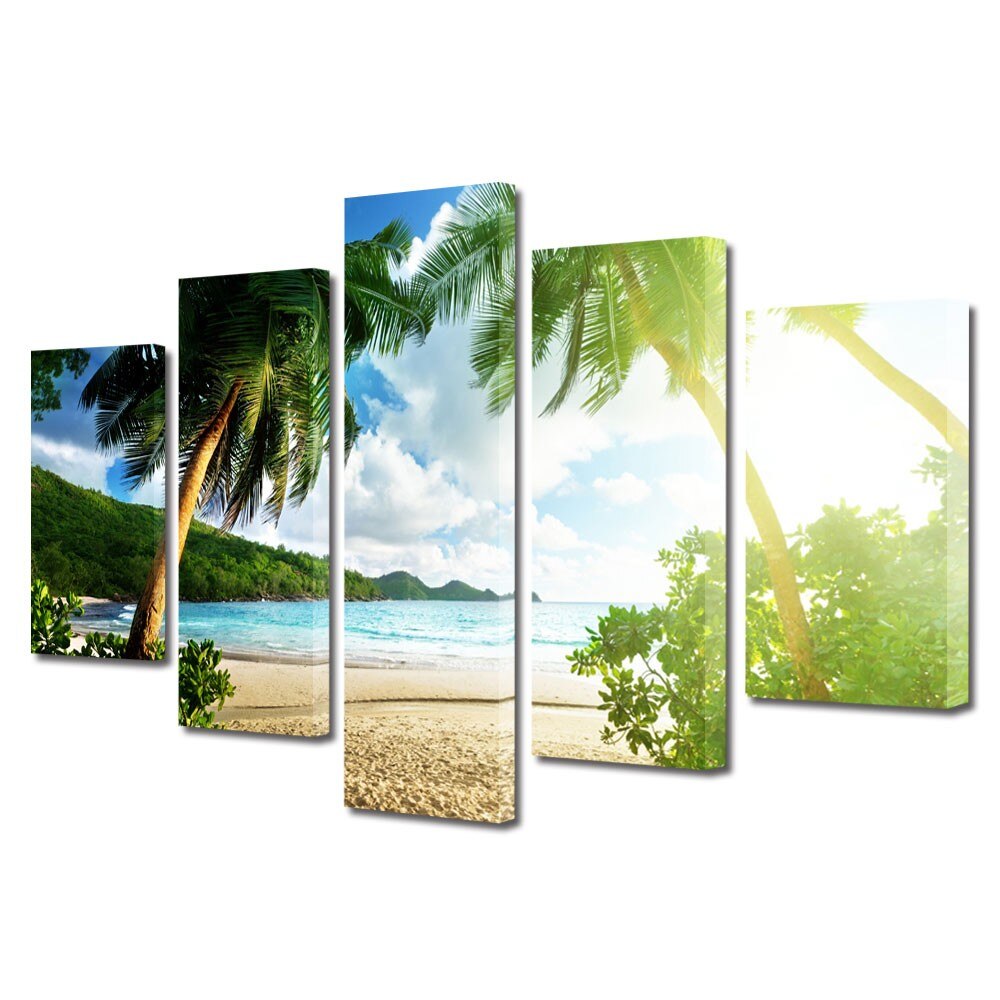 Set Tablouri Multicanvas 5 Piese Peisaje Palmieri, 70 x 125 cm