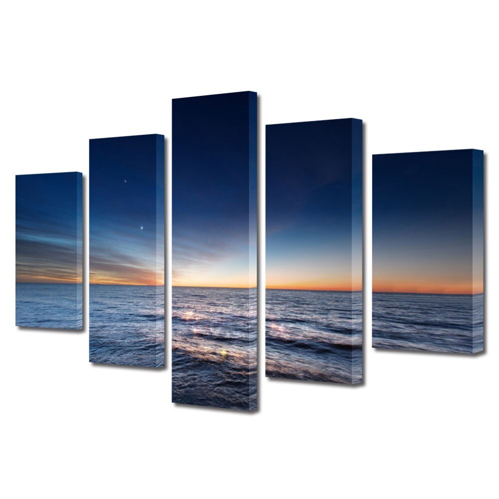 Set Tablouri Multicanvas 5 Piese Peisaje Degrade, 70 x 125 cm