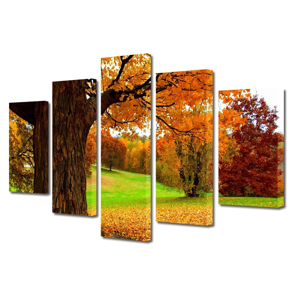 Tablou Multicanvas 5 Piese Peisaje Covor aramiu, 45 x 70 cm