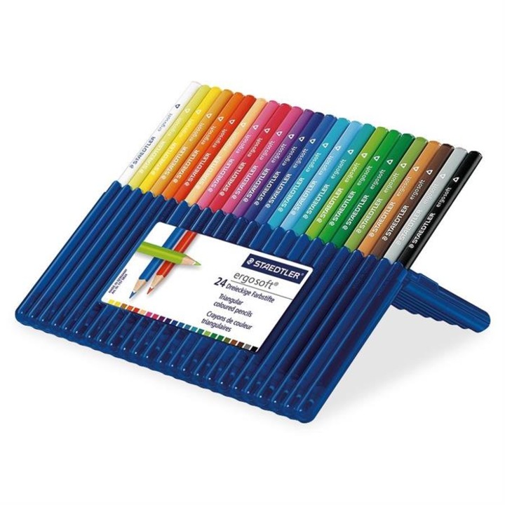 Set creioane colorate Staedtler, 24 culori, ergosoft