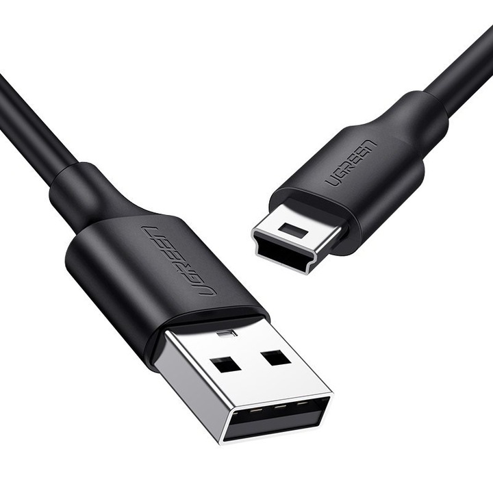 USB-A adat- és töltőkábel - miniUSB UGREEN US132, 10W, 1m, fekete