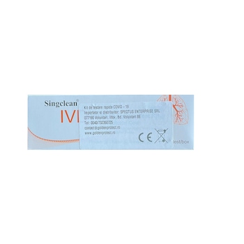 Test rapid antigen detectie Covid Singclean, prelevare saliva, metoda aurului coloidal, ambalat individual, pentru uz profesional Test rapid antigen detectie Covid Singclean, prelevare saliva, metoda aurului coloidal, ambalat individual, pentru uz profesional