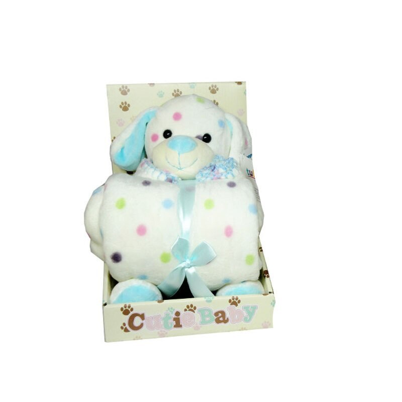 Paturica, Cutie Baby, cu ursulet albastru, 100x70 cm