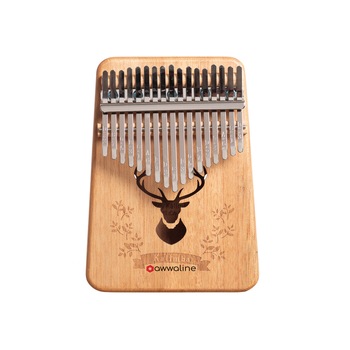 Kalimba, instrument muzical cu 17 Note, awwaline, lemn natur, model cerb Kalimba, instrument muzical cu 17 Note, awwaline, lemn natur, model cerb