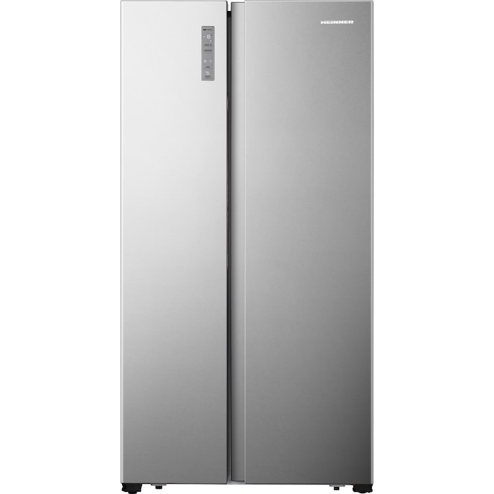 Heinner HSBS-520NFXF+ Side by side hűtőszekrény, 334 l, 179cm, Érintésvezérlés, NoFrost, F energiaosztály, Szürke