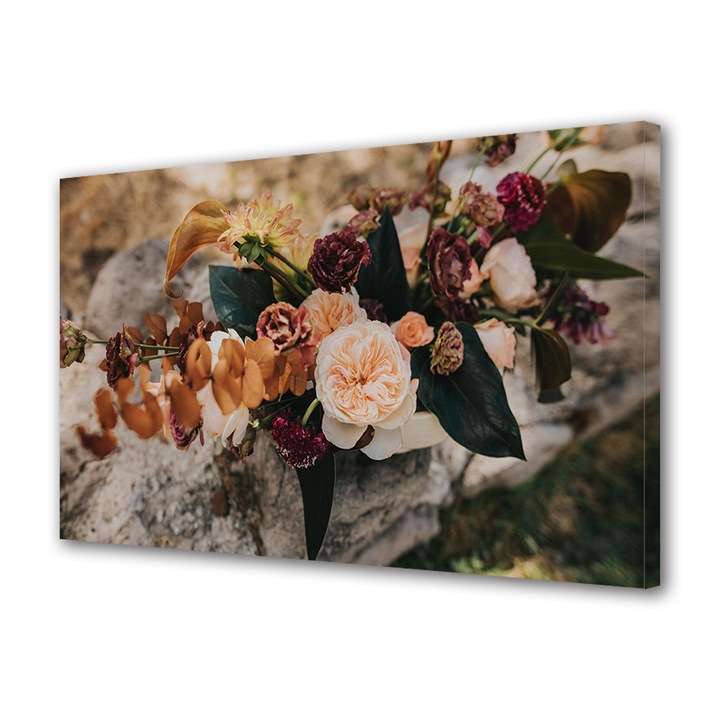 Tablou Canvas Led cu Intrerupator, Luminos in Intuneric, Premium, Art Star, Aranjament tomnatic, Flori, Panza pe cadru de lemn, Decoratiuni Moderne pentru Casa, 30 x 45 cm