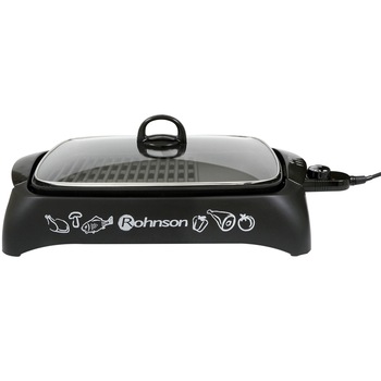 Grill electric Rohnson R250, 2000W, 3 trepte, Dual Zone, Capac Sticla, Negru Grill electric Rohnson R250, 2000W, 3 trepte, Dual Zone, Capac Sticla, Negru