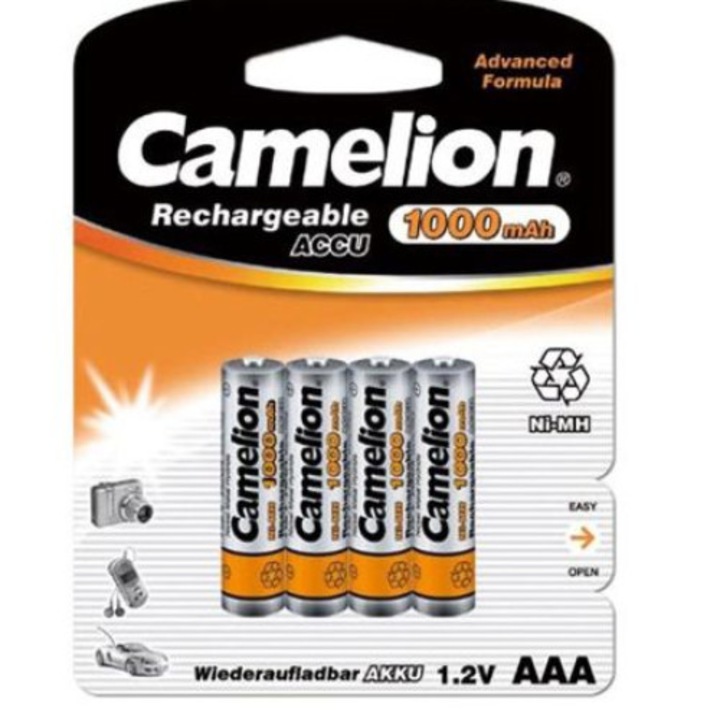 Acumulatori R03 AAA, 1000 mAh,blister de 4 buc, Camelion - eMAG.ro