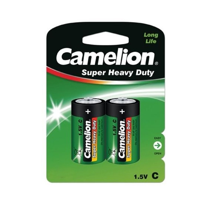 Baterii R14, blister de 2 buc, Nealcaline SuperHD, Camelion