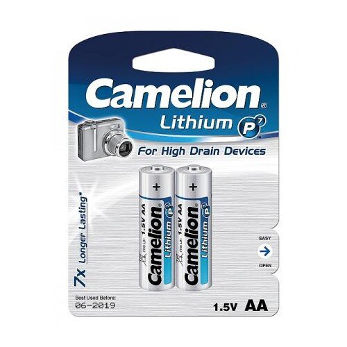 Baterii Lithium FR06 AA, R6 sau R06 BP2, Lithium, blister de 2 buc, Camelion