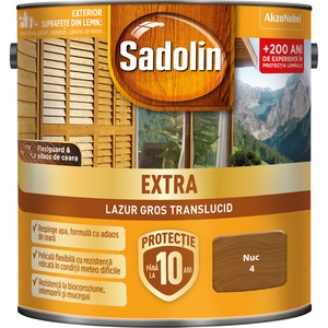 Lazur gros pentru lemn pe baza de solvent Sadolin EXTRA, 5 l, nuc 4