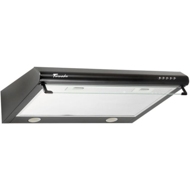 Hota traditionala Bona 20 (50) LED, 2 motoare, latime 50 cm, absorbtie 560 m3/ora, filtru anti-grasimi aluminiu 5 straturi, Negru