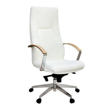 Scaun directorial Ergonica King Steel, mecanism MPD, baza aluminiu, piele ecologica, alb Scaun directorial Ergonica King Steel, mecanism MPD, baza aluminiu, piele ecologica, alb