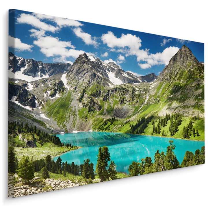 Tablou Lac Montan 100cm x 70cm Vedere, Creative decor, Canvas, Living, Dormitor, Decorative, Natura