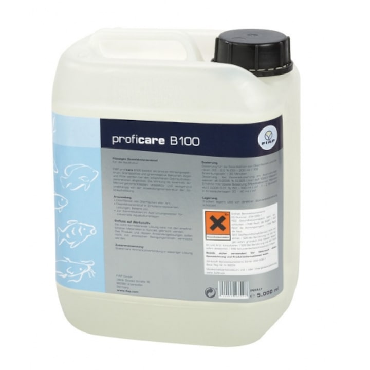 Dezinfectant lichid pentru acvacultura, FIAP, Proficare B100, 5 litri