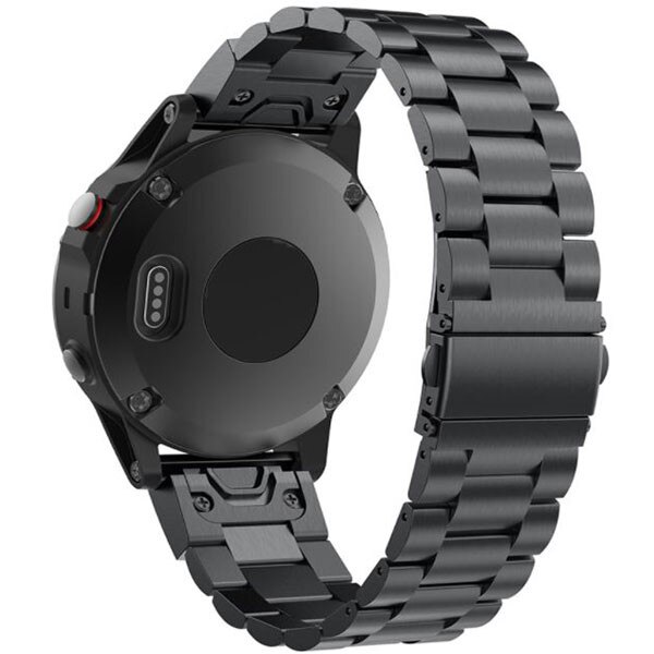 Curea iUni compatibila cu Garmin Fenix 3 / Fenix 5X, 26 mm, Steel Belt Black